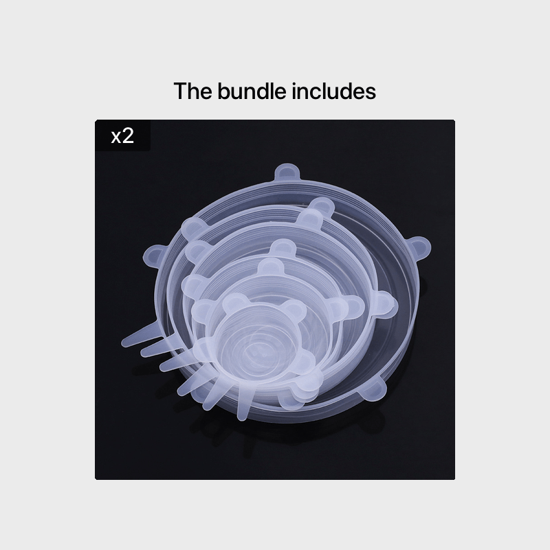 6pcs Silicone Elastic Lids, Reusable Durable Food Storage Covers, Suitable for Bowls, 6 Different Sizes to Fit Most Containers, Dishwasher and Fridge Safe, Container Covers, Meal Prep Storage, Flexible Design, Snug Fit, Foodg