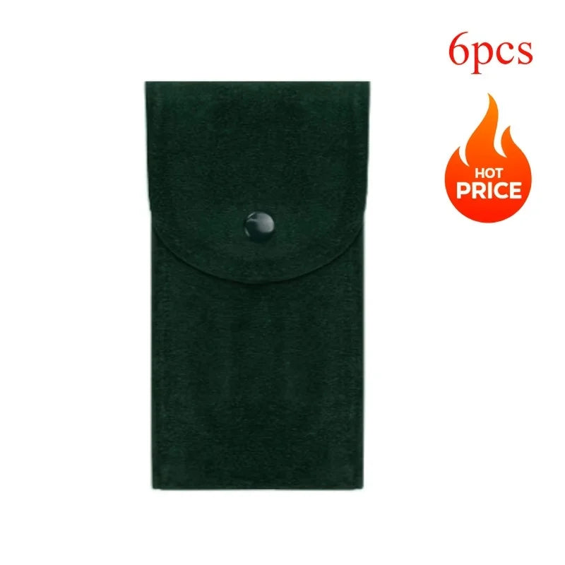 Organisateur de mallette de voyage portable pour montre unique, 6 pièces, sac de rangement en tissu flanelle pour hommes et femmes