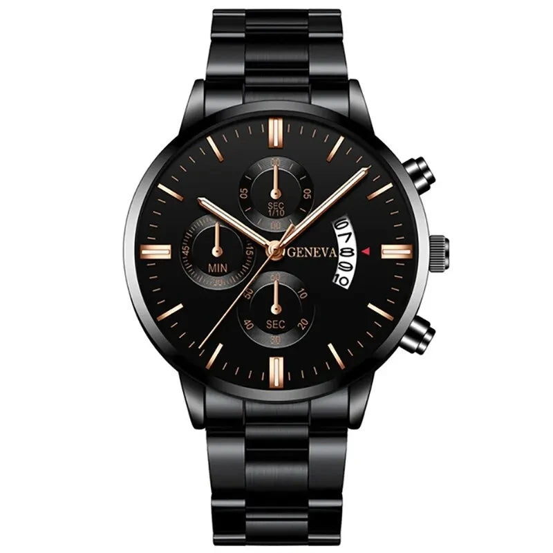 Mode hommes Montre en acier inoxydable calendrier de luxe Montre-bracelet à Quartz hommes montres d'affaires pour Homme horloge Montre Homme