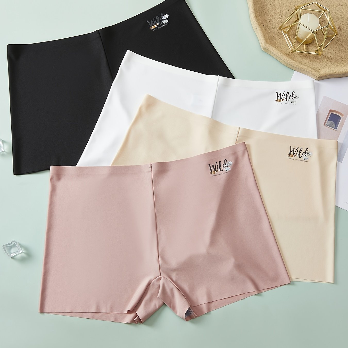 4 Pack Women's Plus Size High Rise Solid Seamless Panties - Medium Stretch, Elegant Design - For Women Seeking Comfort & Support - Perfect for Everyday Wear