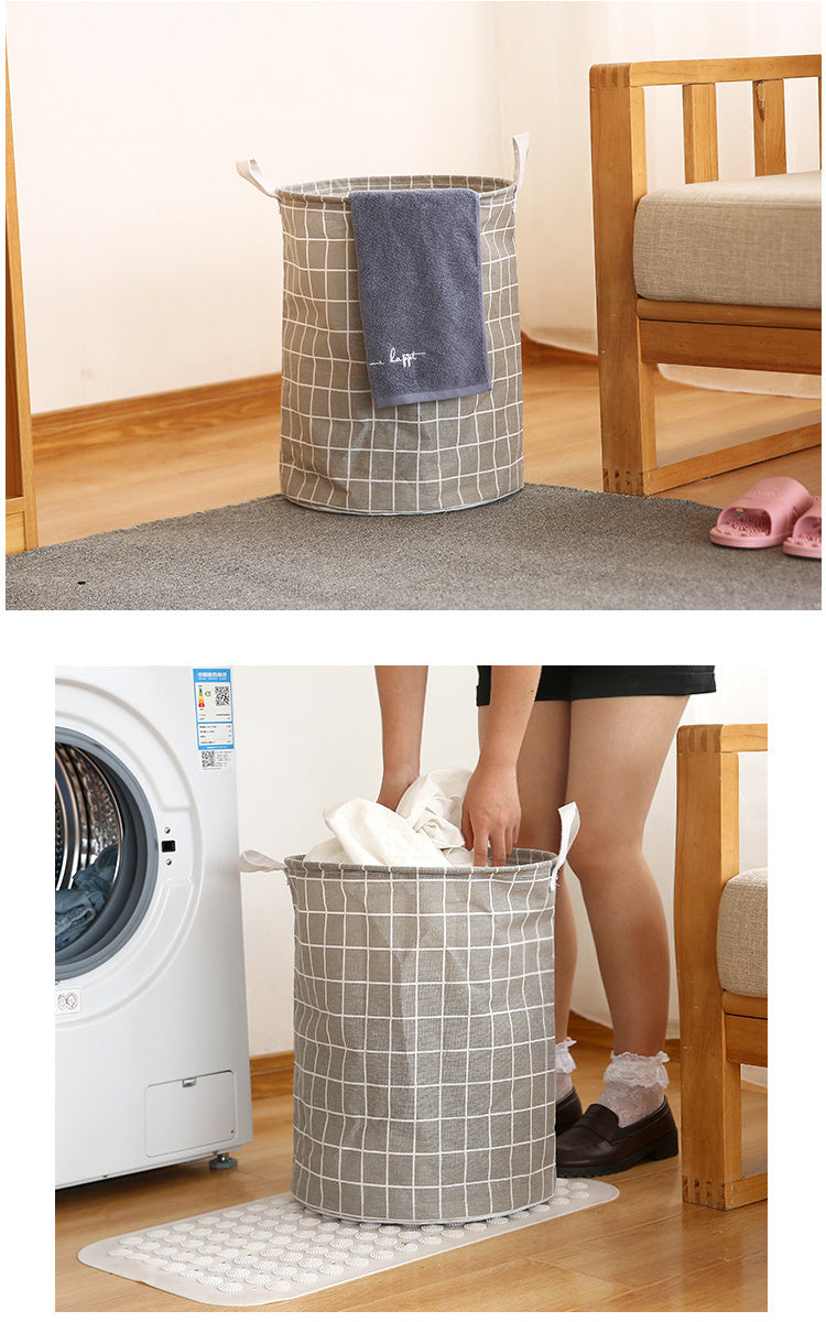 1pc Round Dirty Clothes Basket, Laundry Basket, Portable Dirty Clothes Hamper, laundry hhamper, storage bucket