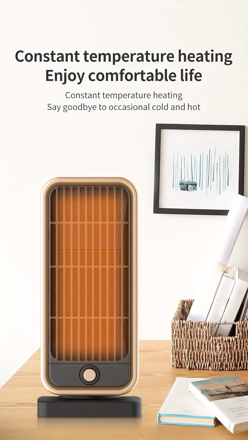 500W Portable Ceramic Electric Space Heater, Quiet, Square Shape, Tip-over Protection - 110-130V US Plug, No Energy Efficiency Rating, for Bedroom, Living Room, Office