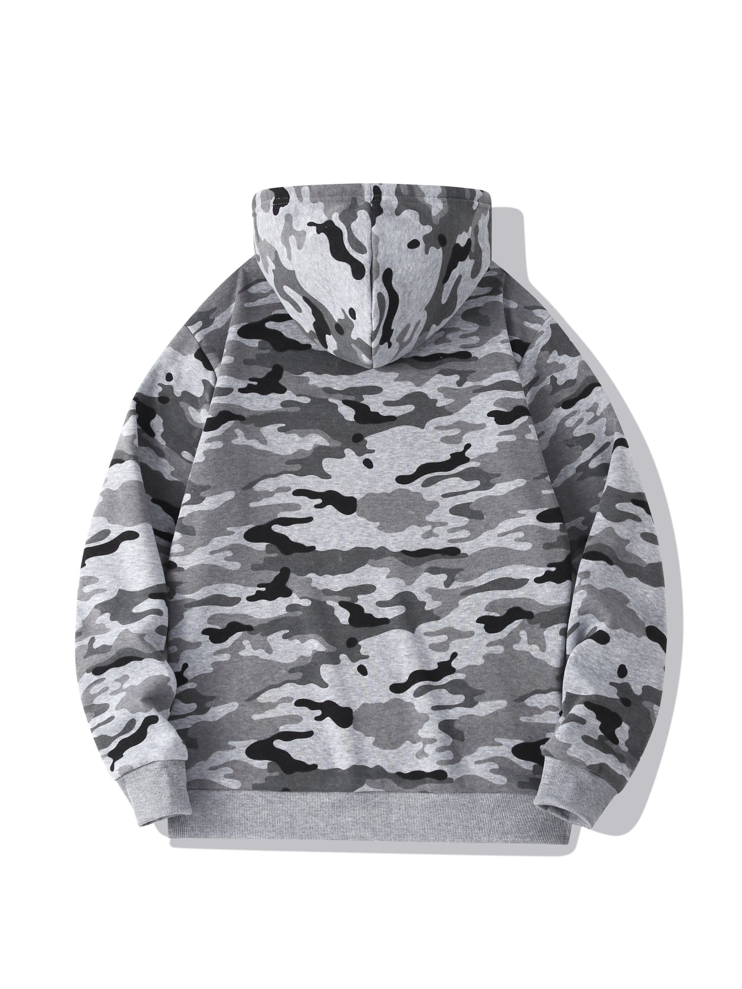 [Camouflage Sweatshirt] Autumn Winter Hooded Men's Camouflage Loose Pullover Fleece Sweatshirt | Fleece, Hooded