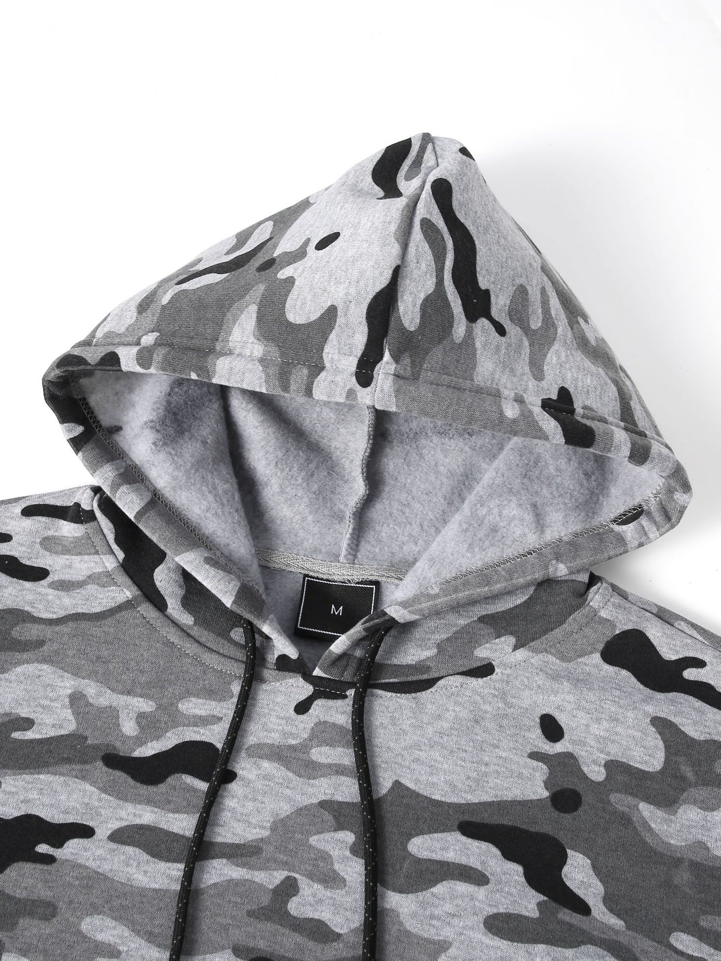 [Camouflage Sweatshirt] Autumn Winter Hooded Men's Camouflage Loose Pullover Fleece Sweatshirt | Fleece, Hooded