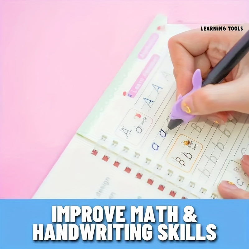 4pcs/set Reusable Children 3D Copybook for Calligraphy Numbers 0-100 Handwriting christmas /halloween /Thanksgiving DayTextbook Learning Math Book Writing for Kids Toys