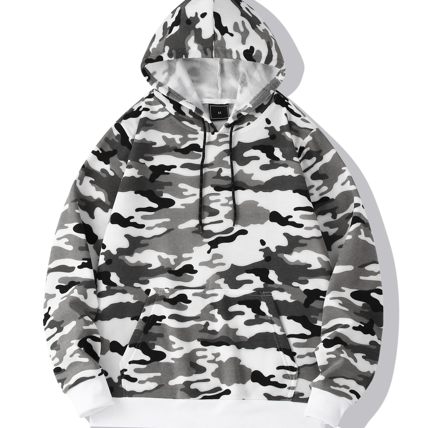 [Camouflage Sweatshirt] Autumn Winter Hooded Men's Camouflage Loose Pullover Fleece Sweatshirt | Fleece, Hooded