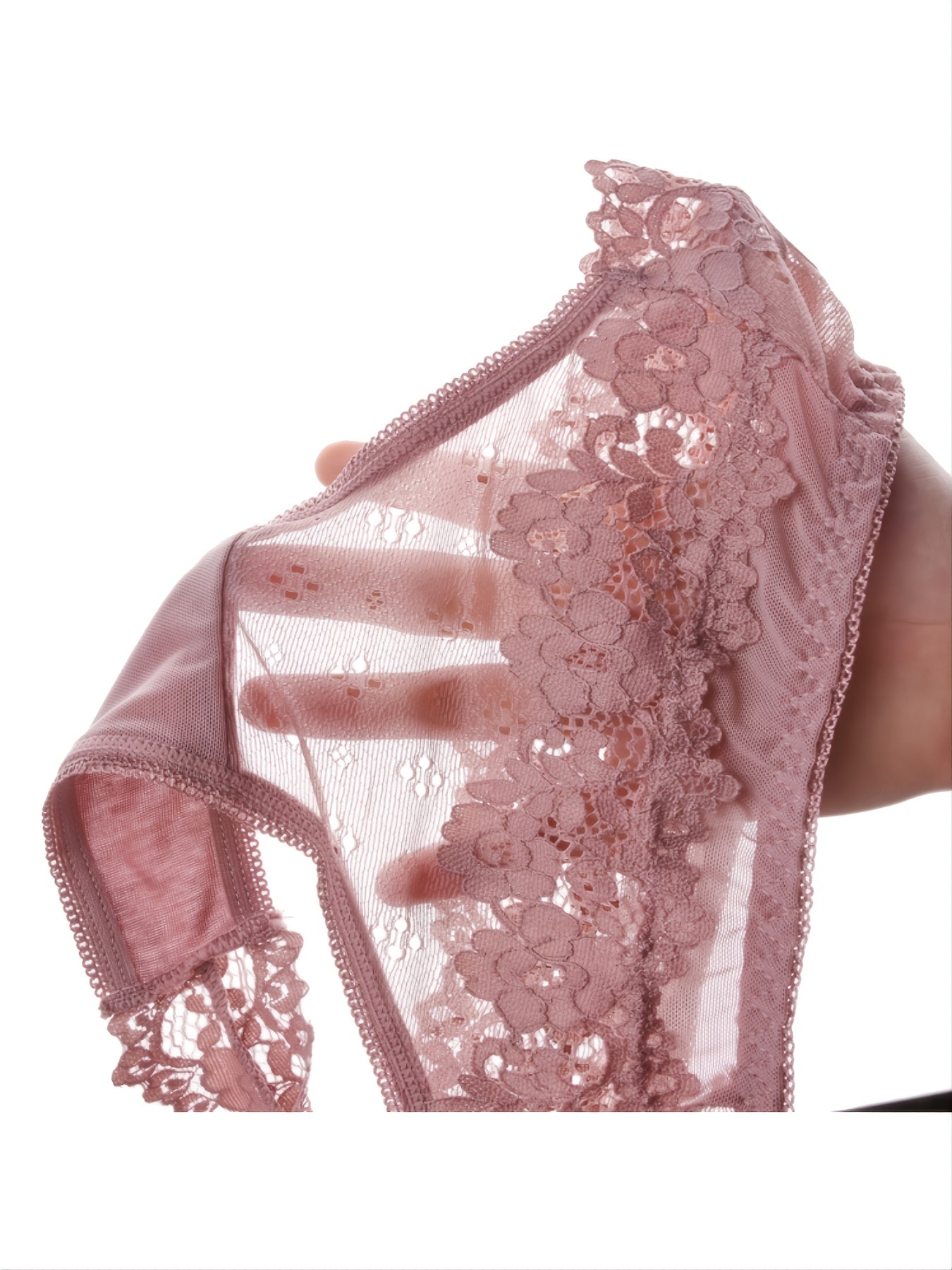 5pcs Brazilian Style Women's Low-Rise Bikini Underwear - Sheer Lace & Mesh Hipster Panty, Breathable Transparent Lingerie with High- (Bulk Reducing) - Brazilian Bikini for Swim & Casual Attire 5pcs/LOT - Bulk Reducing Low