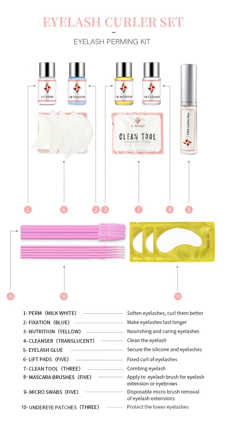 Lash Lift Kit - Eyelash Perming Kit Long Lasting Eye Lash Lifting Perming Set Professional Lash Curling Tool Suitable For Salon