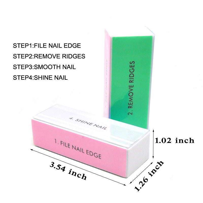 5pcs Colorful 4-Sided Sponge Nail Polish Buffers Multifunctional Professional Sandpaper Nail File Edge Grinder Nail Care Tools