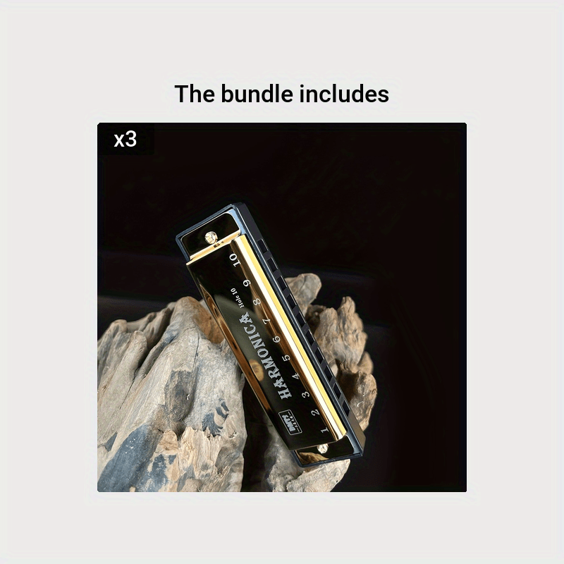 10 Hole Harmonica Mouth Organ | Puzzle Musical Instrument, Beginner Teaching, Playing Gift, Copper Core Resin, Available in, Pink, Red, Golden, Silvery Grey