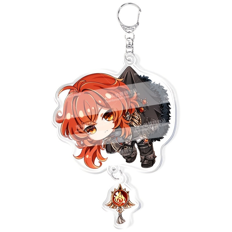 Game Anime Acrylic Keychain Cartoon Japanese Cute Bag Key Chain Keyring Ornament Bag Purse Charm Accessories