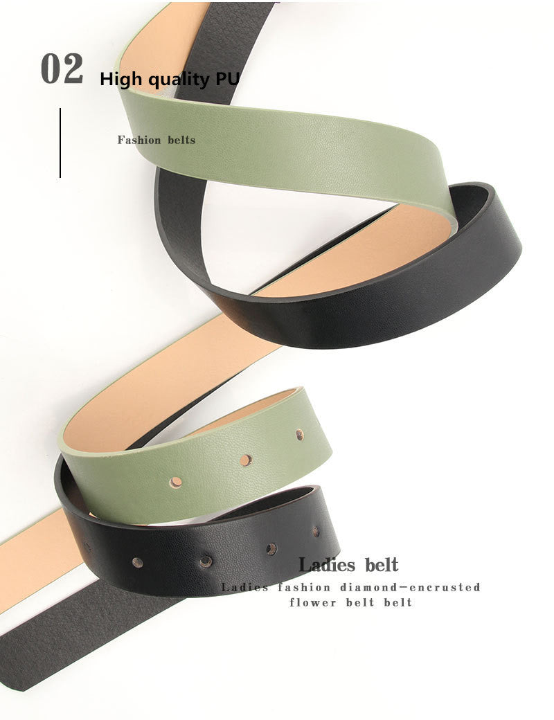 2023 Women'S Fashion Accessory, Elegant Alloy Rhinestone Pin Buckle Belt, Versatile Dress Decorative Accessory, Casual & Sporty Style, Hand Washable - Ideal for Weekend and Festive Occasions, Weekend Casual Wear|Elegant Acces