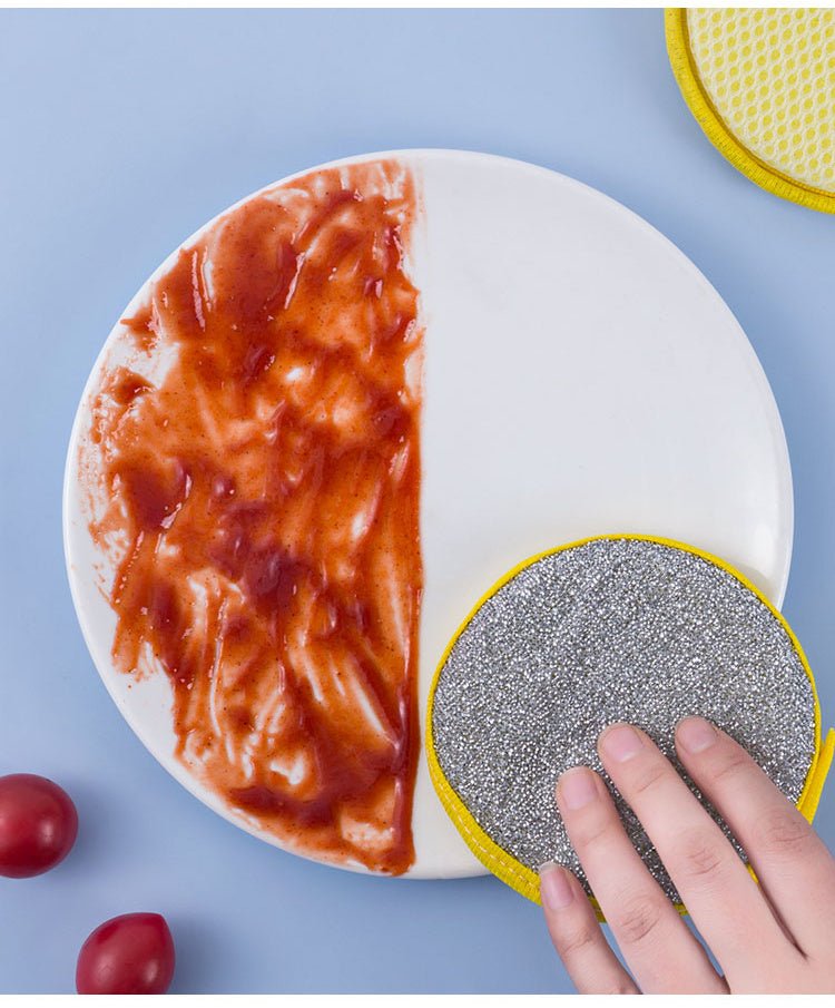 5/10pcs, Double Side Dishwashing Sponge Pan Pot Dish Wash Sponges Household Cleaning Tools Kitchen Tableware Dish Washing Brush - elite sn