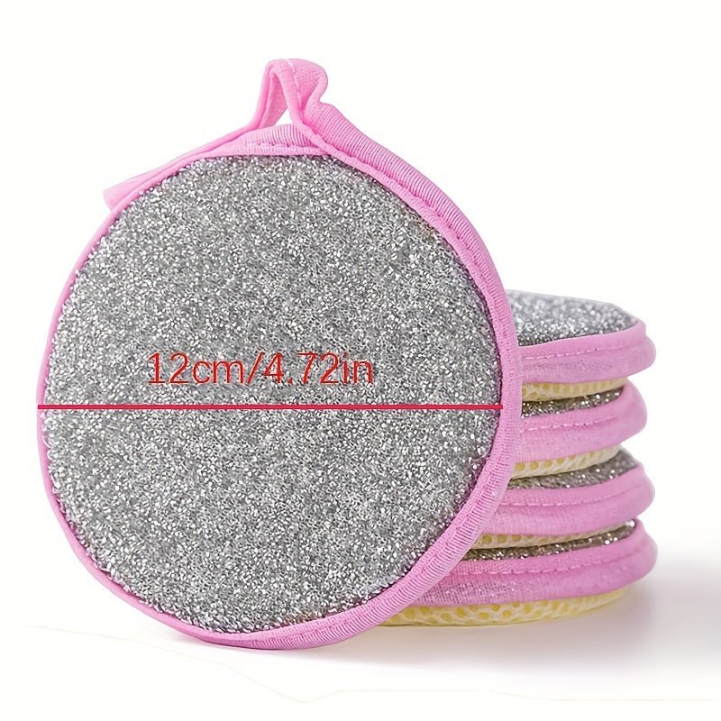 5/10pcs, Double Side Dishwashing Sponge Pan Pot Dish Wash Sponges Household Cleaning Tools Kitchen Tableware Dish Washing Brush - elite sn