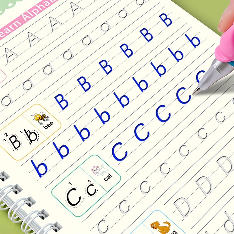 4pcs/set Reusable Children 3D Copybook for Calligraphy Numbers 0-100 Handwriting christmas /halloween /Thanksgiving DayTextbook Learning Math Book Writing for Kids Toys