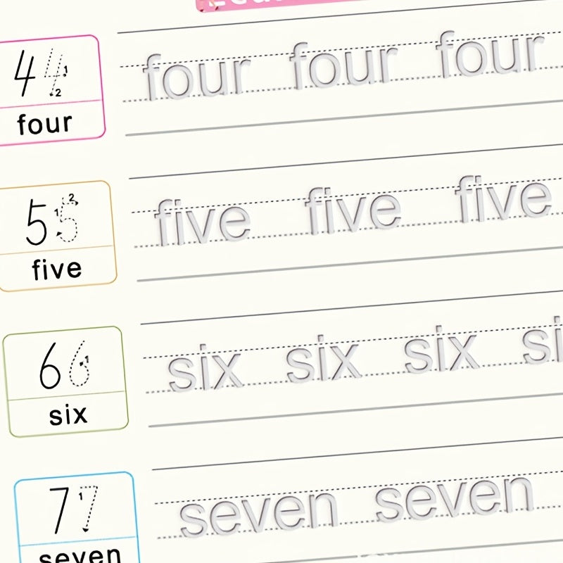 4pcs/set Reusable Children 3D Copybook for Calligraphy Numbers 0-100 Handwriting christmas /halloween /Thanksgiving DayTextbook Learning Math Book Writing for Kids Toys