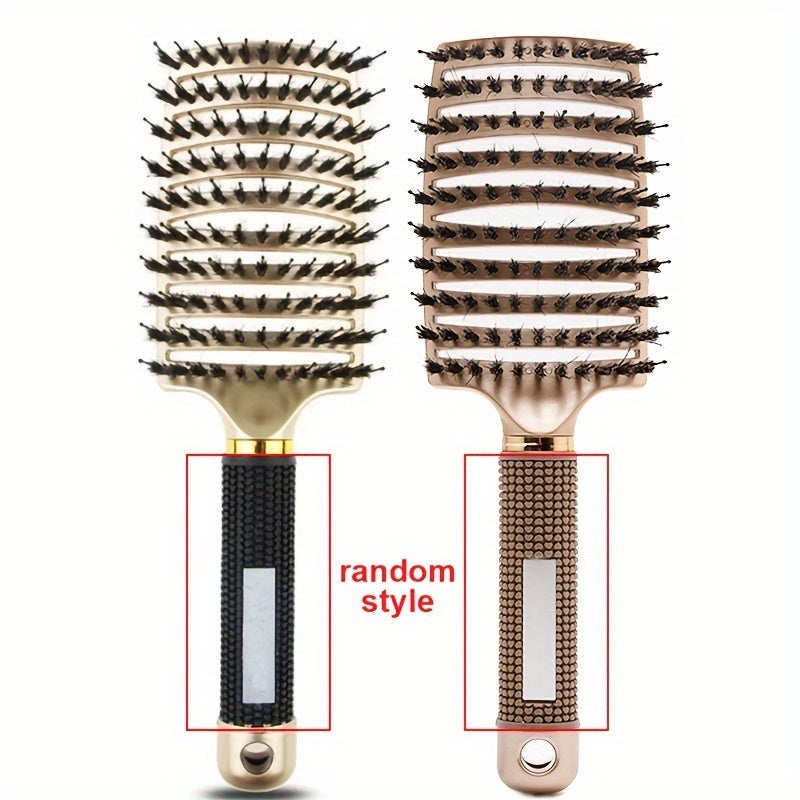 1pc Curved Vented Professional Detangling Hair Brush | Magic Scalp Massage Comb for Women, Ideal for Wet Curly Hair, Styling Tool, ABS Plastic Handle, Nylon Bristles - Perfect Christmas Gift for Friends/Relatives