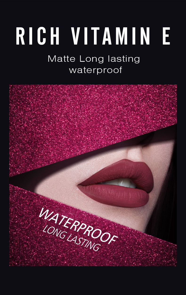 12 Colors Waterproof Long Lasting Lipstick, Natural Matte Sexy Moist Lip Gloss Nude Glitter Beauty Red Lip Tint for Valentine's Day Gifts and Music Festival