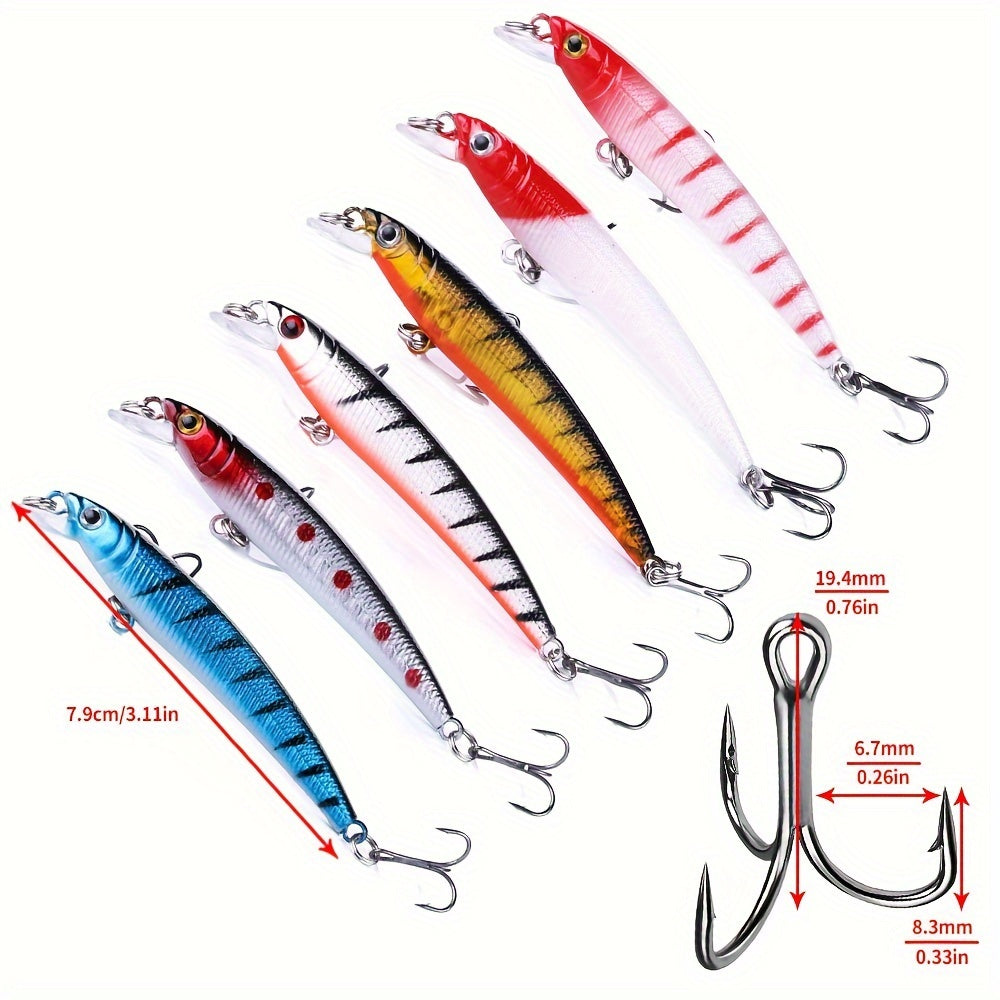 56pcs Fishing Lures Kit Crankbait Tackle Minnow Popper Pencil Swimbaits Hook Freshwater Saltwater Hard Baits Set for pike carp bass fishing christmas gift for man