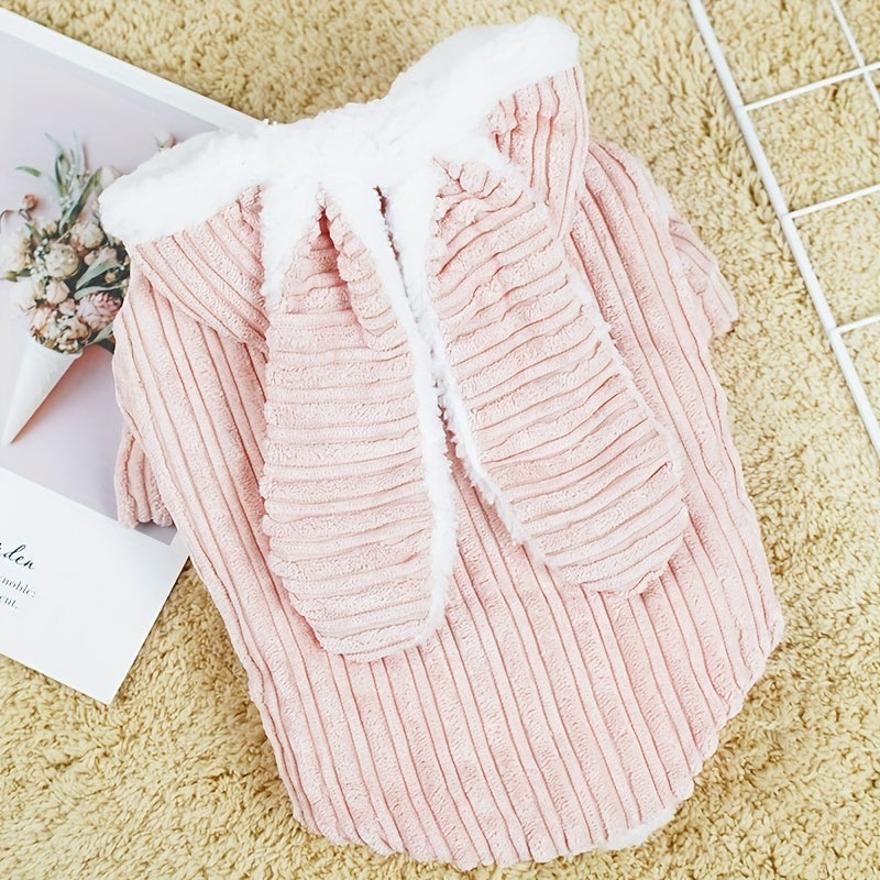 Adorable Pet Hoodie With Rabbit Ears - Keep Your Dog & Cat Warm & Stylish!