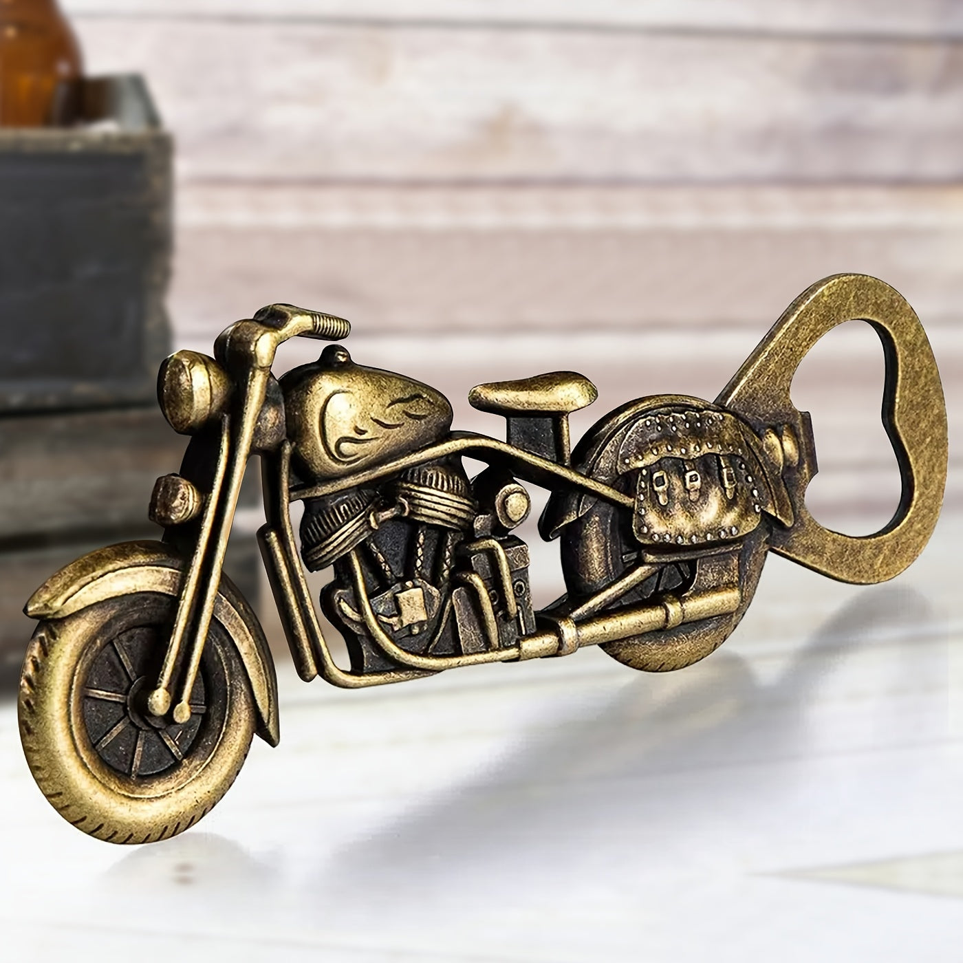 1pc Golden 5 Inches Motorcycle Bottle Opener - Perfect Gift for Beer Lovers and Men, 3 Ounces, 2 Inches/0.3 Inches