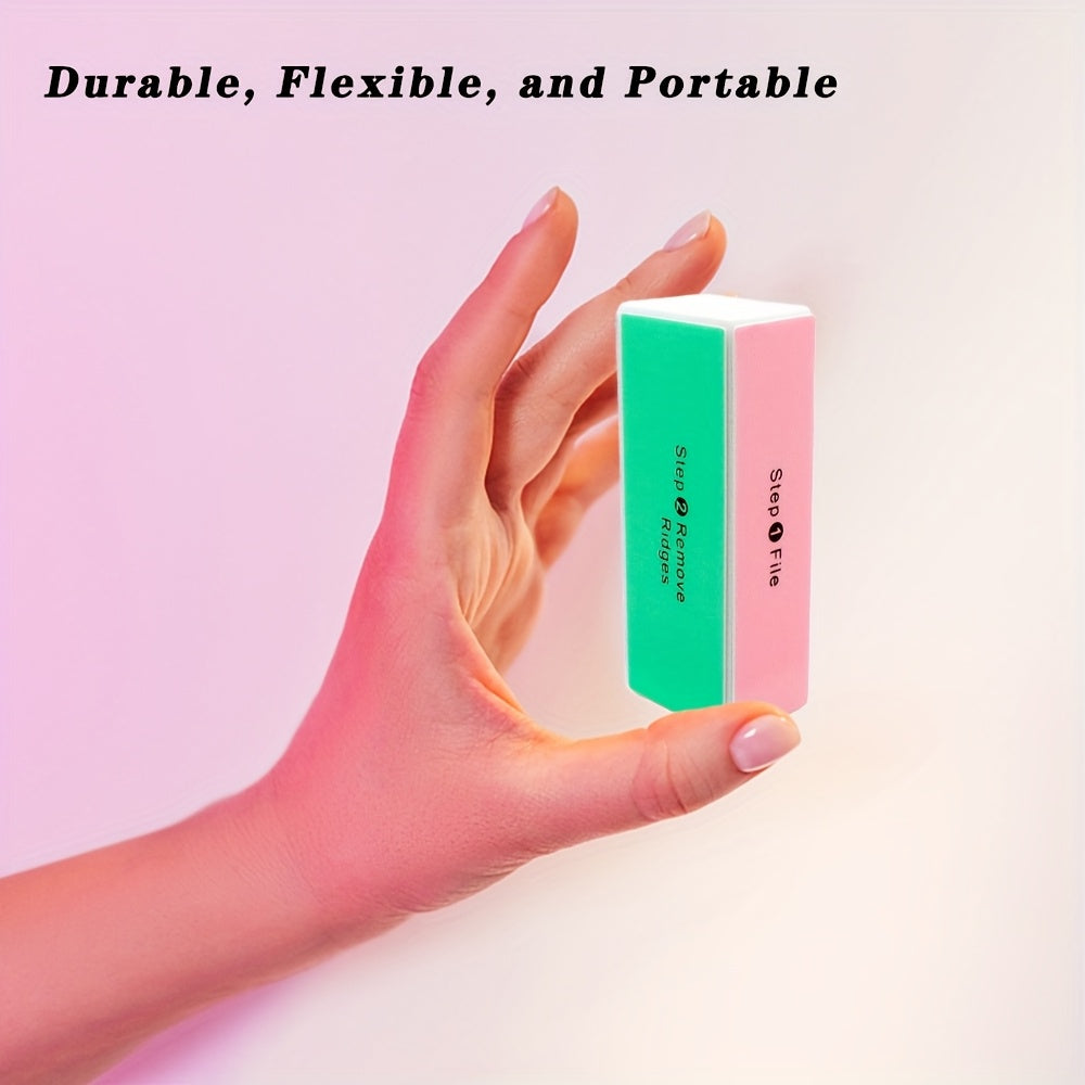 5pcs Colorful 4-Sided Sponge Nail Polish Buffers Multifunctional Professional Sandpaper Nail File Edge Grinder Nail Care Tools