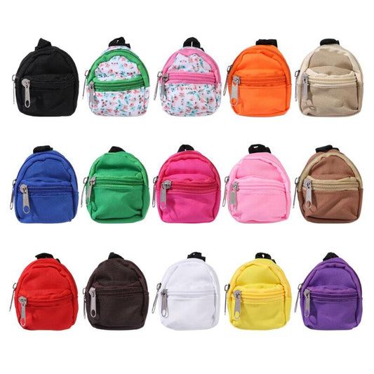 LABUBU Doll 30cm 1/6 BJD Doll Mini Bag Backpack, Mini Doll Bag Doll House Decoration, Toy Accessories for Gifts Halloween Christmas Gift