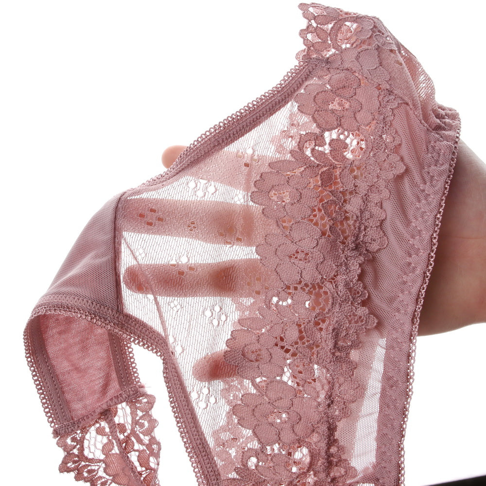 5pcs Brazilian Style Women's Low-Rise Bikini Underwear - Sheer Lace & Mesh Hipster Panty, Breathable Transparent Lingerie with High- (Bulk Reducing) - Brazilian Bikini for Swim & Casual Attire 5pcs/LOT - Bulk Reducing Low