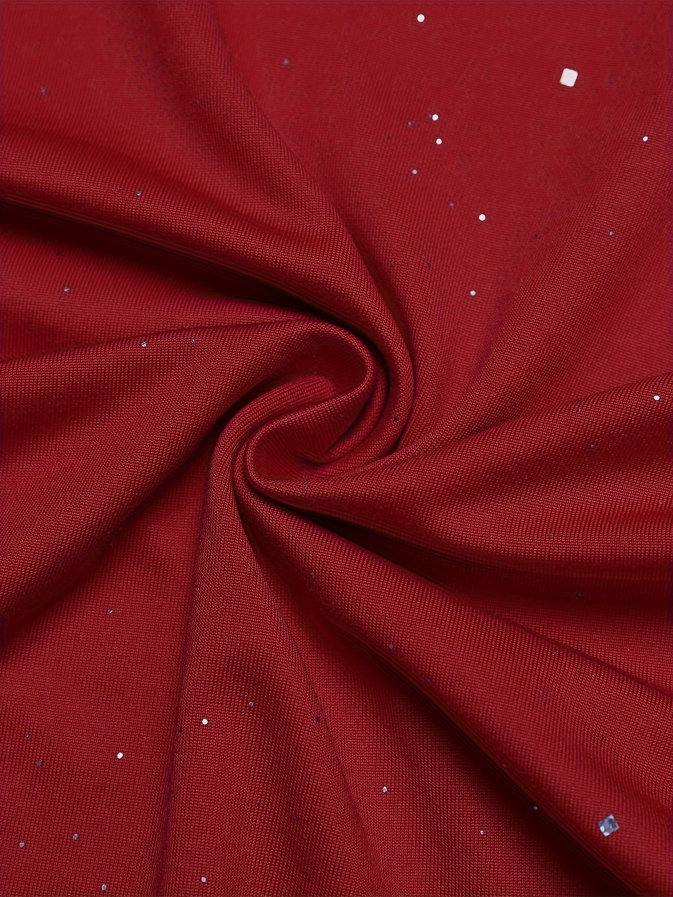 [Red Rhinestone Dress] Deep Red Sparkling Rhinestone Bodycon Dress | Stretchy Ruched Waist & Hip-Hugging Silhouette for Women, Spring/Autumn Party & Evening Wear, Glamorous Event Attire, Offshoulder Neckline, Strappy Detail,