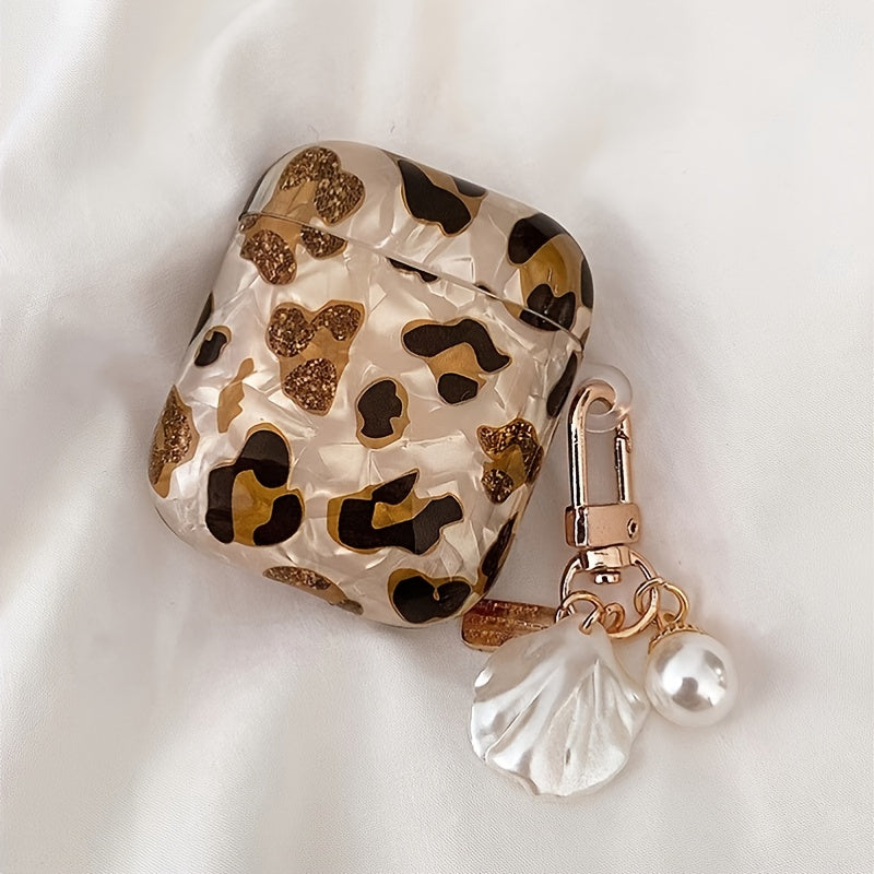 Stylish Leopard Print Earphone Sleeve with Hanging Chain - Perfect for Airpod1/2!