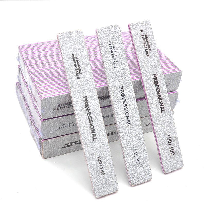 5 Pcs/Pack Square Nail File 80 100 180 Grit Poishing Files Strong Sandpaper Manicure Nails File Kit Salon Tools