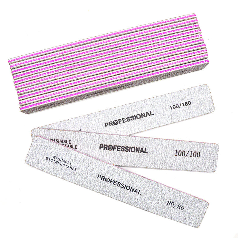 5 Pcs/Pack Square Nail File 80 100 180 Grit Poishing Files Strong Sandpaper Manicure Nails File Kit Salon Tools