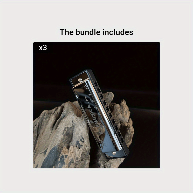 10 Hole Harmonica Mouth Organ | Puzzle Musical Instrument, Beginner Teaching, Playing Gift, Copper Core Resin, Available in, Pink, Red, Golden, Silvery Grey