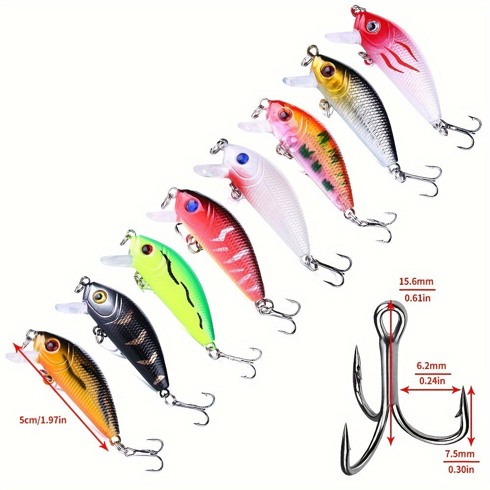 56pcs Fishing Lures Kit Crankbait Tackle Minnow Popper Pencil Swimbaits Hook Freshwater Saltwater Hard Baits Set for pike carp bass fishing christmas gift for man