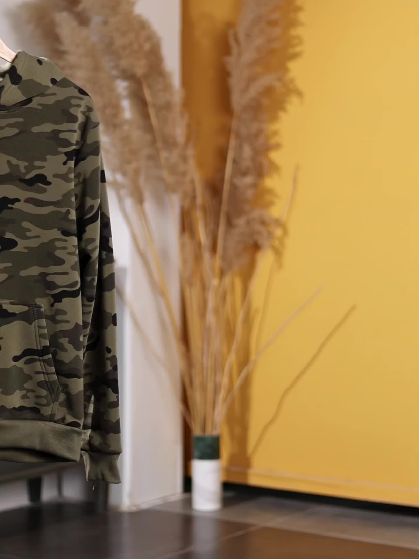 [Camouflage Sweatshirt] Autumn Winter Hooded Men's Camouflage Loose Pullover Fleece Sweatshirt | Fleece, Hooded