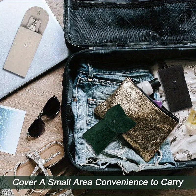Organisateur de mallette de voyage portable pour montre unique, 6 pièces, sac de rangement en tissu flanelle pour hommes et femmes