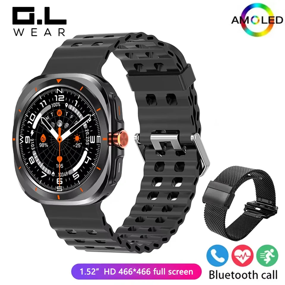 G.L Wear 2025 nouvelle montre intelligente pour hommes surveillance de la fréquence cardiaque Bluetooth appel Fitness suivi podomètre montre intelligente pour hommes