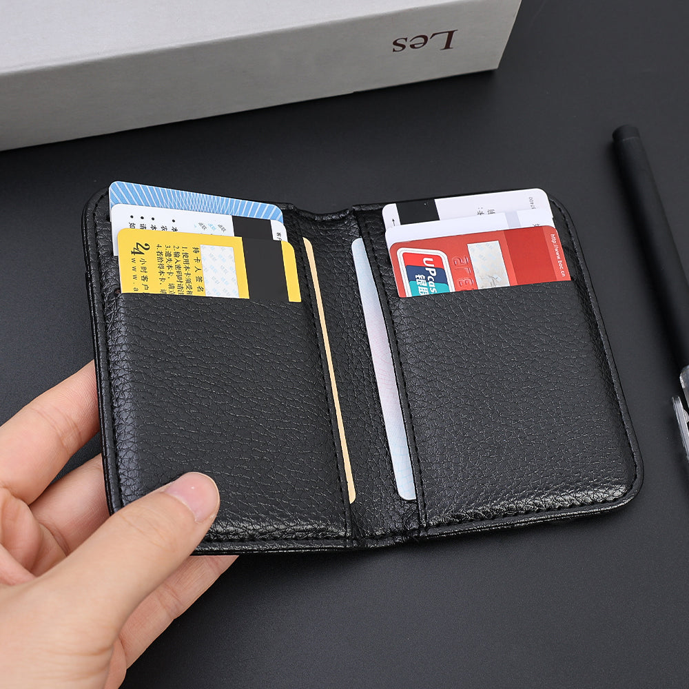 Portefeuille souple Super mince Portable en cuir PU, Mini portefeuille pour cartes de crédit, porte-cartes pour hommes, petits portefeuilles courts et fins