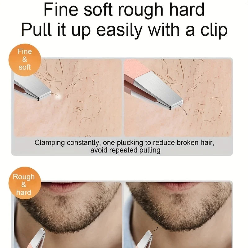 Ensemble de pincettes professionnelles pour épilation des sourcils, 4 pièces, parfait pour très sans effort et détendu pour enlever