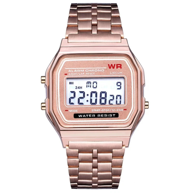 F91W montre à bracelet en acier Non étanche pour femmes, hommes, horloge d'affaires, montre de sport numérique LED multifonctionnelle, horloge électronique
