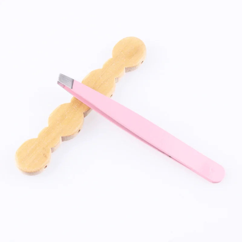 Pince à épiler professionnelle de précision en acier inoxydable, plumeuse à cheveux à pointe inclinée pour une toilettage facile, des sourcils et une barbe, imprimable et confortable