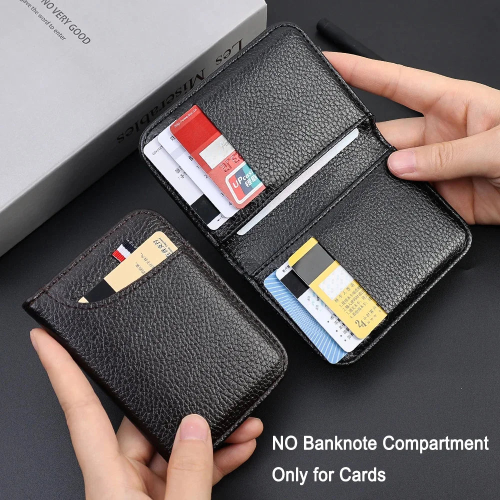 Portefeuille souple Super mince Portable en cuir PU, Mini portefeuille pour cartes de crédit, porte-cartes pour hommes, petits portefeuilles courts et fins