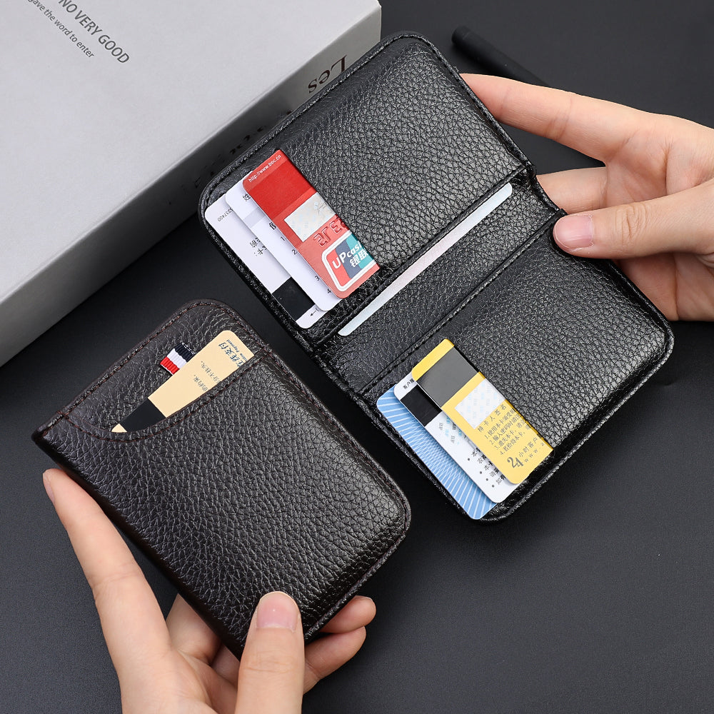 Portefeuille souple Super mince Portable en cuir PU, Mini portefeuille pour cartes de crédit, porte-cartes pour hommes, petits portefeuilles courts et fins