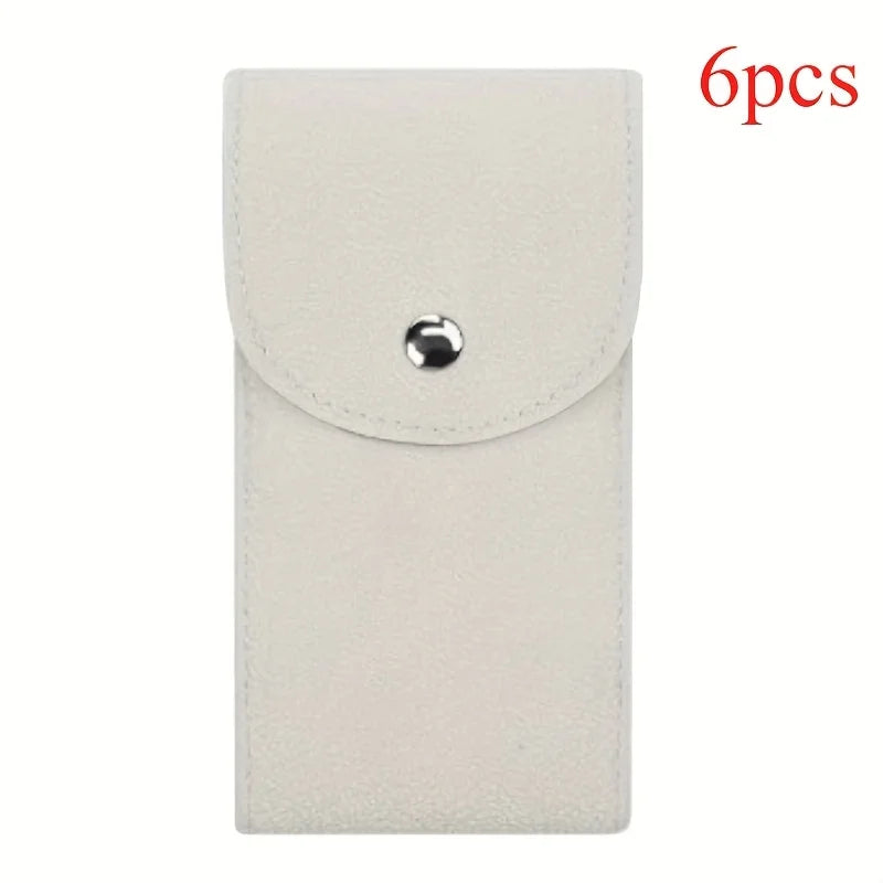 Organisateur de mallette de voyage portable pour montre unique, 6 pièces, sac de rangement en tissu flanelle pour hommes et femmes