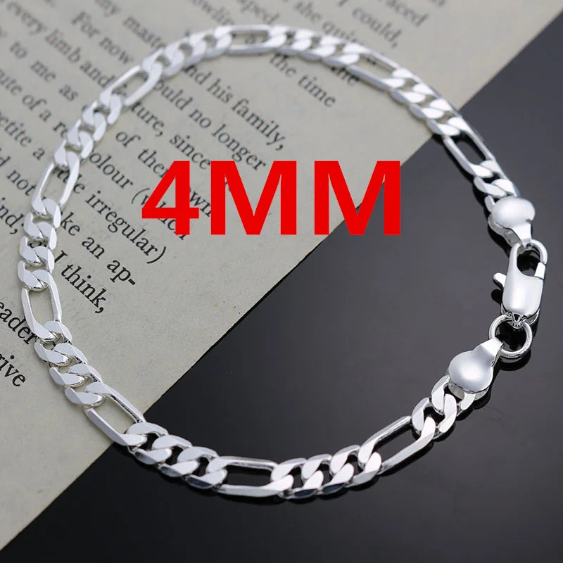 Noble nouvelle arrivée 925 argent 4MM chaîne pour hommes femmes Bracelet collier ensemble de bijoux dame cadeaux de noël breloques de mariage