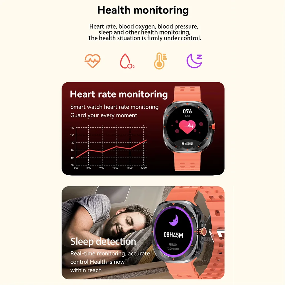 G.L Wear 2025 nouvelle montre intelligente pour hommes surveillance de la fréquence cardiaque Bluetooth appel Fitness suivi podomètre montre intelligente pour hommes