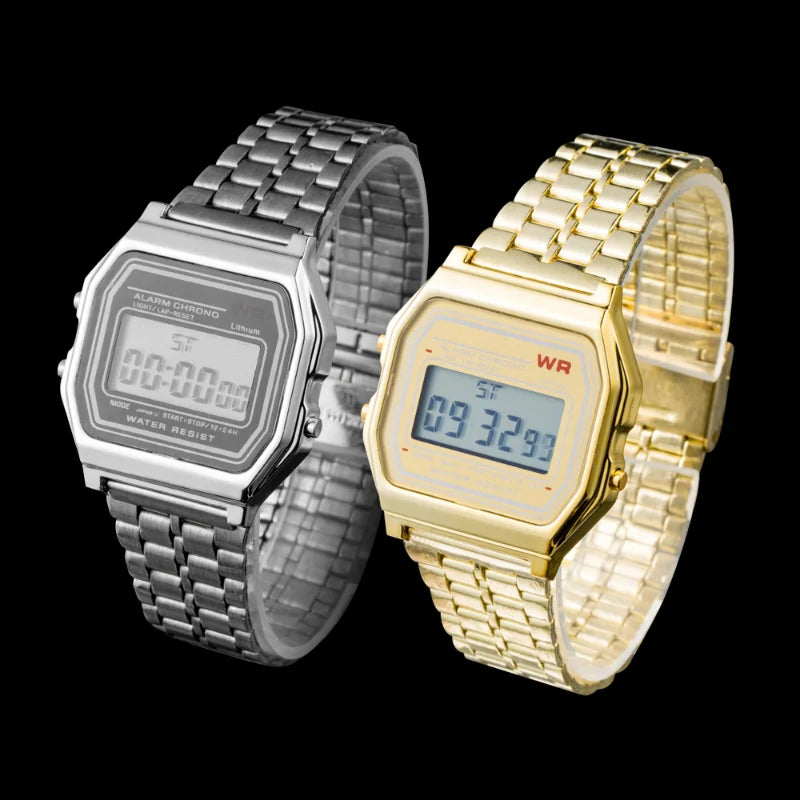 F91W montre à bracelet en acier Non étanche pour femmes, hommes, horloge d'affaires, montre de sport numérique LED multifonctionnelle, horloge électronique