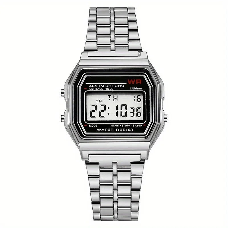F91W montre à bracelet en acier Non étanche pour femmes, hommes, horloge d'affaires, montre de sport numérique LED multifonctionnelle, horloge électronique