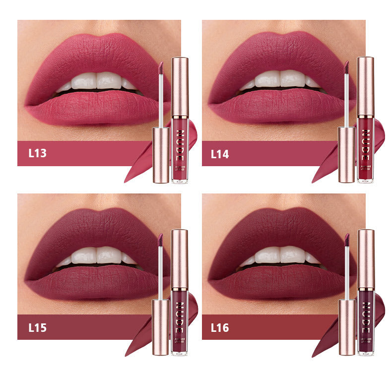 16 Pcs/Set Lipstick Set Long-Lasting Lip Gloss Velvet Glazed Matte Beauty Liquid Lipstick Makeup Valentine's Day Gifts