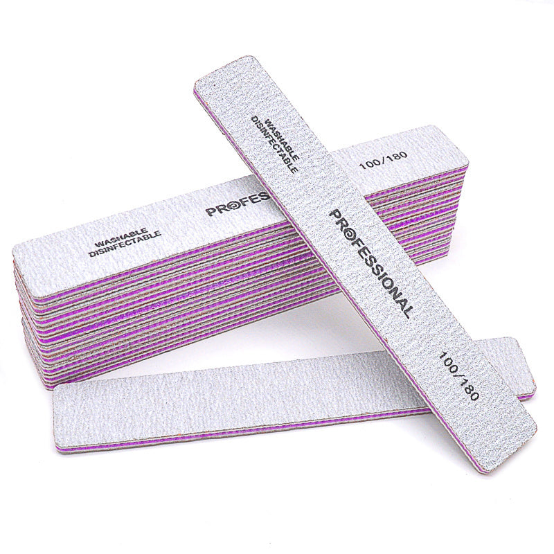 5 Pcs/Pack Square Nail File 80 100 180 Grit Poishing Files Strong Sandpaper Manicure Nails File Kit Salon Tools